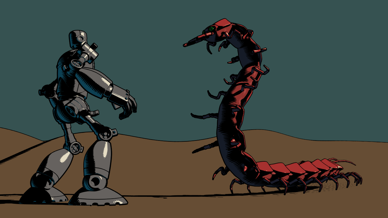 robot vs centipede